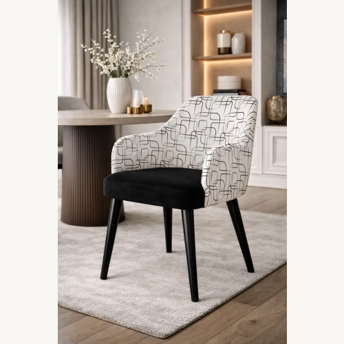 Krzesło tapicerowane DELUXE KR-9 Tkanina Kwadraty 01 Wonder Velvet